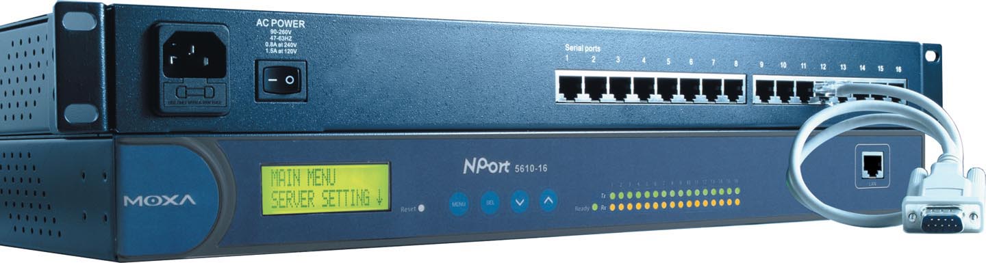 837135_MOXA_Nport561016230V.jpg-16_PORTS_19INCH_RACKMOUNT_SERIAL_DEVICE_SERVER_10_100M_ETHERNET_RS_232_RJ_45_8PIN_1.5KV_MAGNETIC_ISOLATION_230V