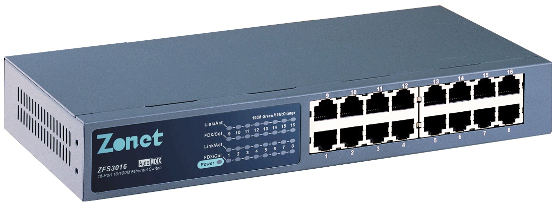 286249_ZONET_USA_ZFS3016B.jpg-16PORT_10_100MBPS_11INCH_RACKMOUNT_ETHERNET_SWITCH_AUTO_MDIX_EXTERNAL_POWER_METAL_VERSION_110V