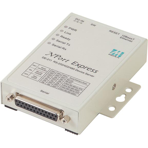792761_MOXA_DE211110V.jpg-PORT_UNIVERSAL_SERIAL_DEVICE_SERVER_10M_ETHERNET_RS_232_422_485_DB25_FEMALE_110V