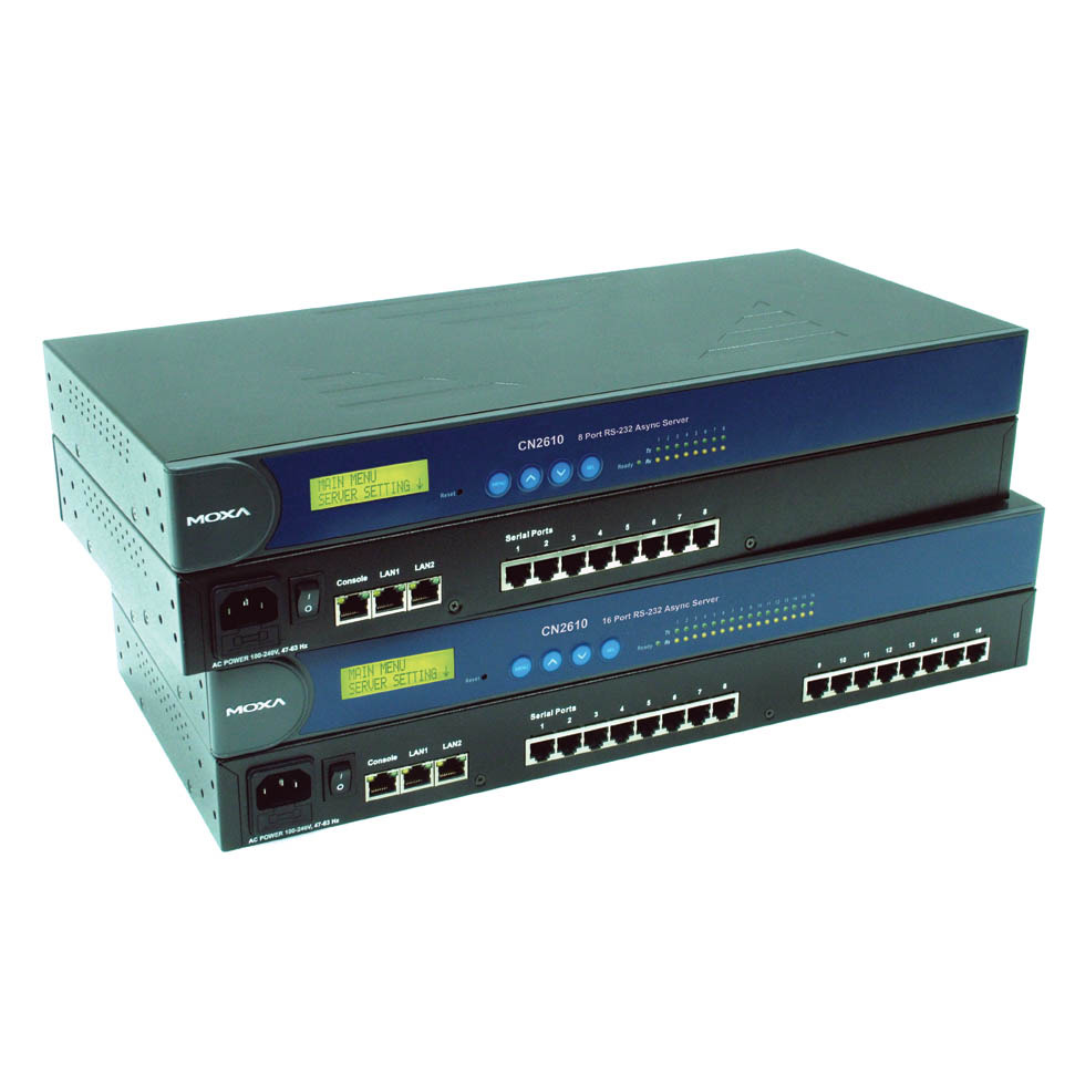 835167_MOXA_CN26108.jpg-PORTS_ASYNC_SERVER_10_100M_ETHERNET_RS_232_230.4KBPS_DUAL_LAN_15KV_ESD_PROTECTION