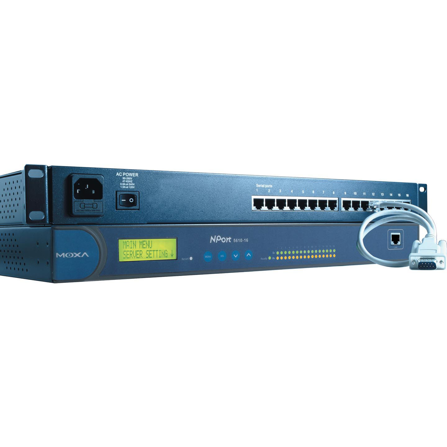 792795_MOXA_Nport561016110V.jpg-16_PORTS_19INCH_RACKMOUNT_SERIAL_DEVICE_SERVER_10_100M_ETHERNET_RS_232_RJ_45_8PIN_1.5KV_MAGNETIC_ISOLATION_110V